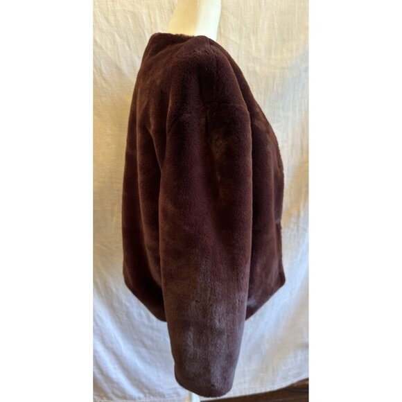Anthropologie Sanctuary Starry Night Faux Fur Jacket Dark Purple Sz Small Luxury - Picture 15 of 16